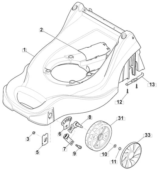 HP41 - 2017-2020 - 297411048/M17 - Mountfield Rotary Mower Deck Diagram