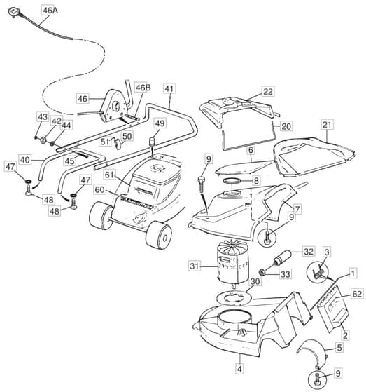 PRINCESS 14 - 2003 - 12-2562-72 - Mountfield Rotary Mower Main Assembly Diagram