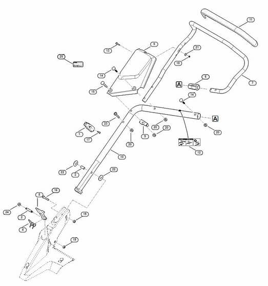 Genuine Stihl RM650.0 T / B - Handle lower part