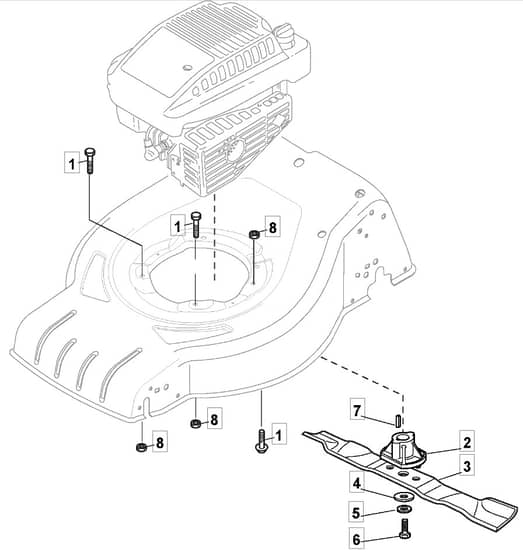 S421 HP - 2012-2018 - 295431043/M12 - Mountfield Rotary Mower Blade Diagram