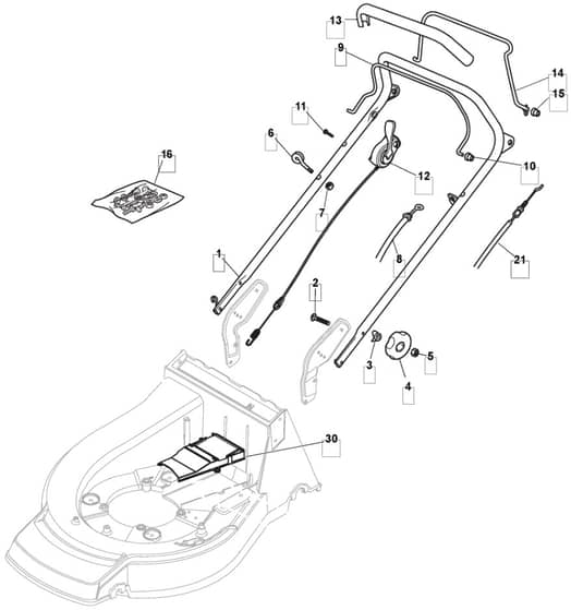 MLFA 53 TRH GR BBC - 2010 - 292177038/MFR - Mountfield Rotary Mower Handle Diagram
