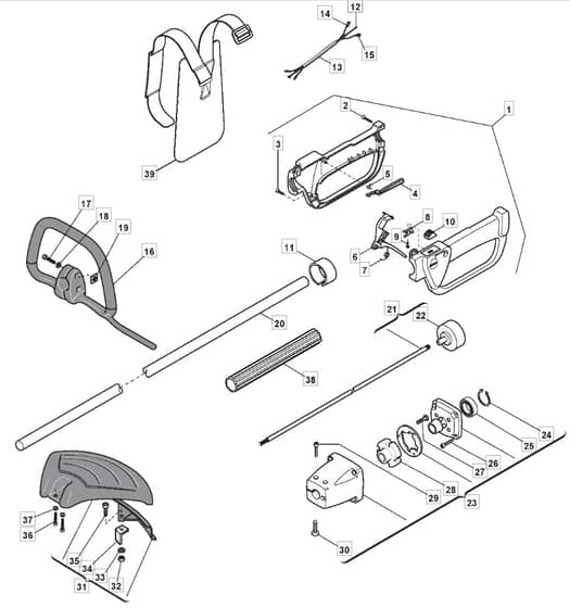 BJ 345 - 2010-2011 - 285420003/M10 - Mountfield Brushcutter Handle Diagram