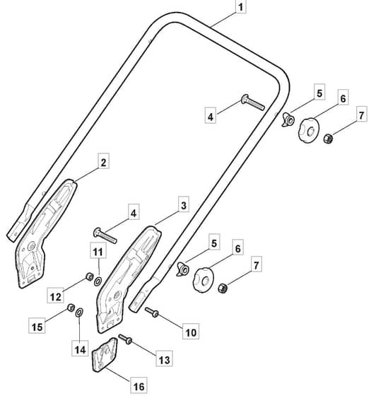 EL 460 PD - 2010 - 299480673/M10 - Mountfield Rotary Mower Lower Handle Diagram