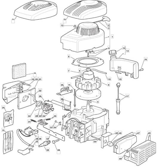HP414 - 2011-2012 - 297411143/BQ - Mountfield Rotary Mower Engine Diagram