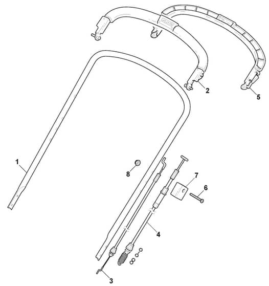 MB482 SB - 2005-2007 - 12-5686-92 - Mountfield Rotary Mower Upper Handle Diagram