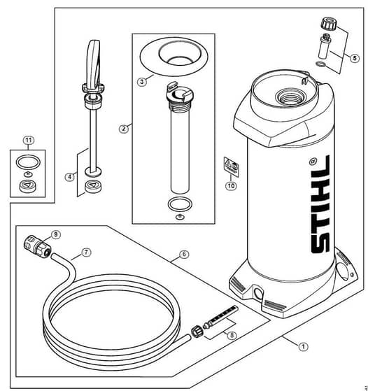 Genuine Stihl TS800 / M - Pressurized water tank