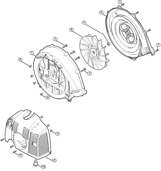 Genuine Stihl SR440 / H - Fan housing, Shroud