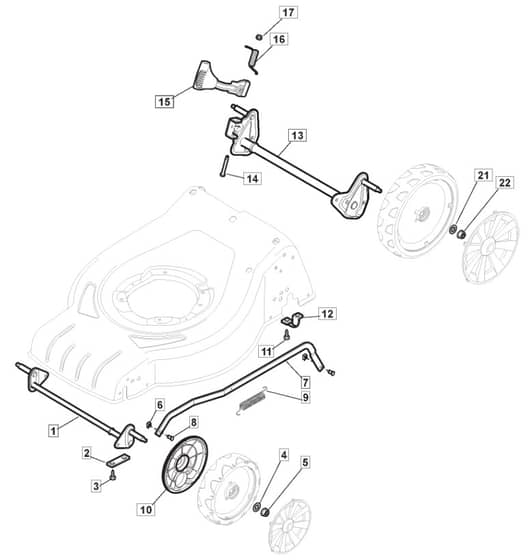 S460 HP - 2012 - 295485023/MFR - Mountfield Rotary Mower Height Adjusting Diagram