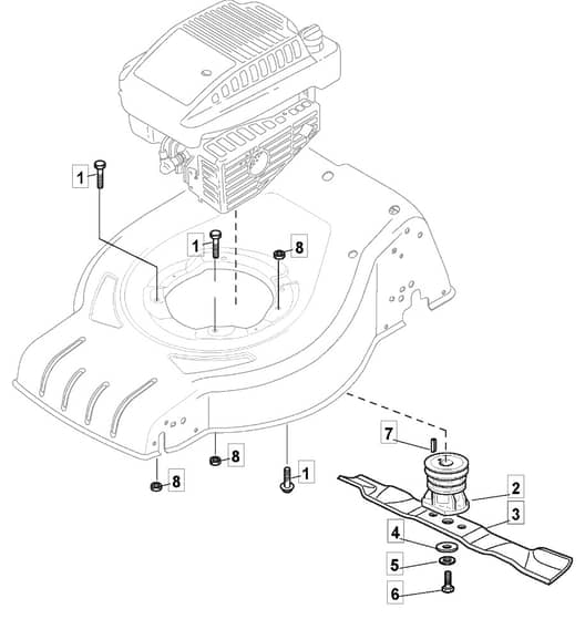 S461 PD - 2016 - 295486043/M16 - Mountfield Rotary Mower Blade Diagram