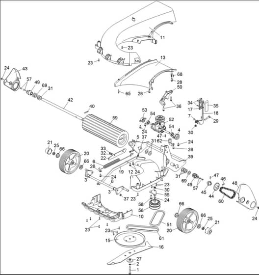 Hayter Spirit 41 Petrol AD - 619J (316000001 - 316999999) - Lower Assembly