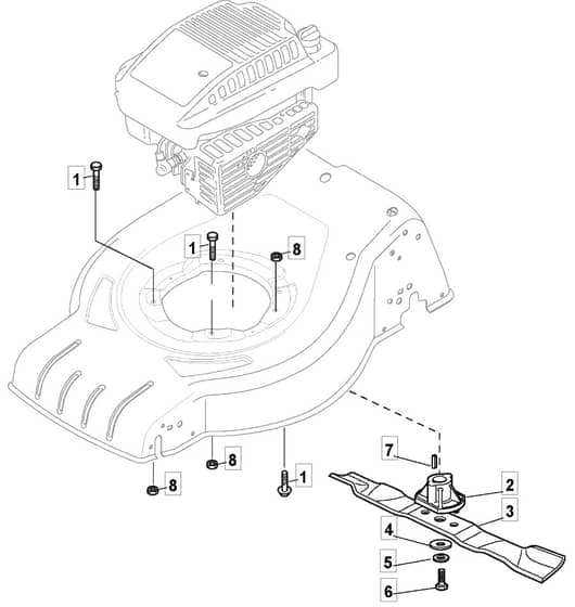 HP425 - 2012-2013 - 295431038/M12 - Mountfield Rotary Mower Blade Diagram