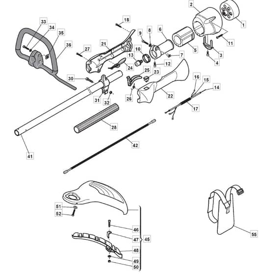 MB 26 - 2005-2007 - 282820003/MOU - Mountfield Brushcutter Handle Diagram