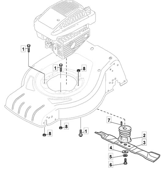 HW511 PD 4 in 1 - 2013-2014 - 295536043/M12 - Mountfield Rotary Mower Blade Diagram