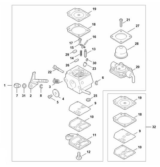 Genuine Stihl FS38 / AA - Carburettor C1Q-S44