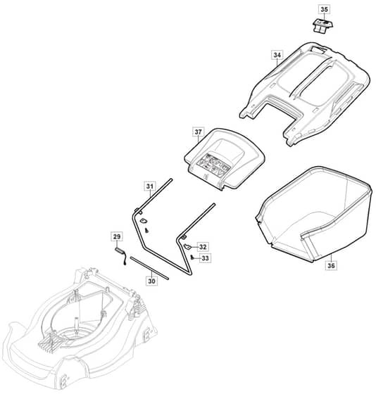 ME 370 - 2019-2020 - 297370068/AMZ - Mountfield Rotary Mower Grass Bag Diagram