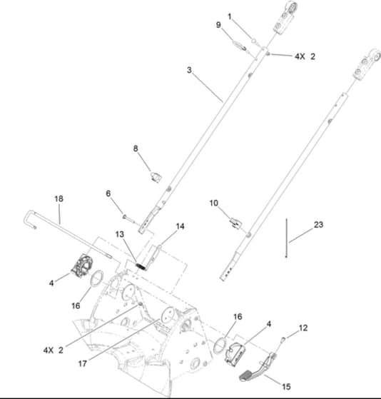 Hayter R53S - 448F (400000000 - 499999999) - Lower Handle Assy