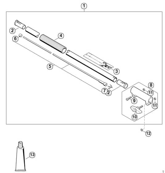 Genuine Stihl KM110 R / O - Drive tube extension 1 m HT-KM