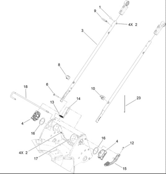 Hayter R53S - 448F (316000001 - 316999999) - Lower Handle Assy