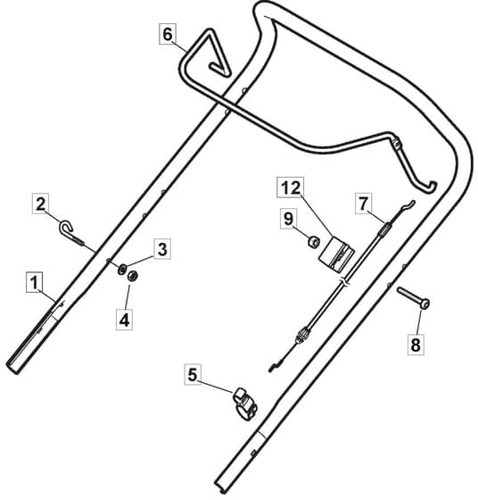 HP180 - 2015-2018 - 299174623/M15 - Mountfield Rotary Mower Upper Handle Diagram
