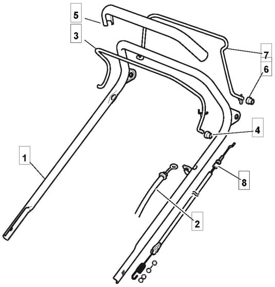 S420 PD - 2009 - 294435023/UM9 - Mountfield Rotary Mower Upper Handle Diagram