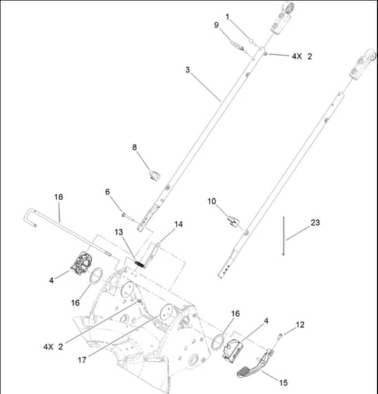 Hayter R53S - 448F (315000001 - 315999999) - Lower Handle Assy