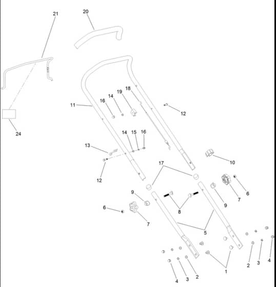 Hayter Osprey 46 - 610B (320000001 - 320999999) - Handle Bar - Controls Assembly