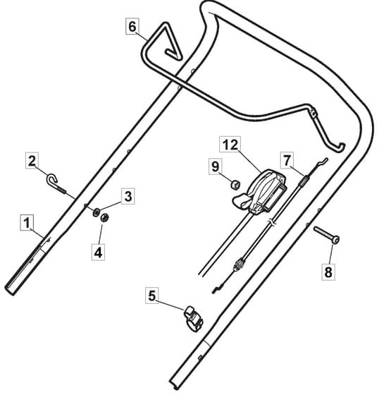HP180 - 2013-2014 - 299174623/SF - Mountfield Rotary Mower Upper Handle Diagram