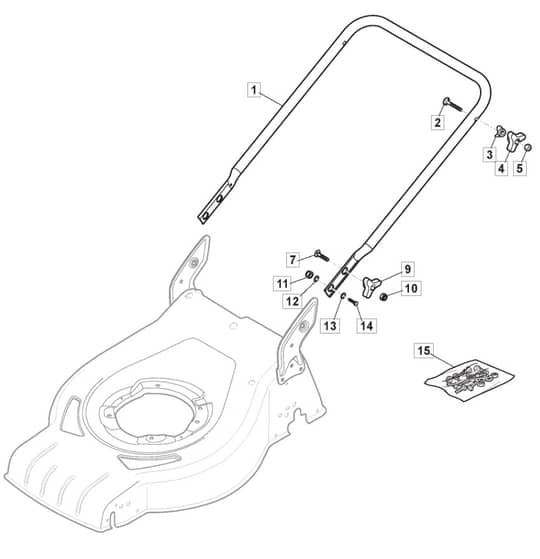 S421 PD - 2012-2018 - 295432043/M12 - Mountfield Rotary Mower Lower Handle Diagram