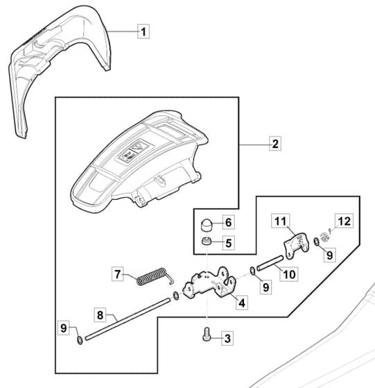 HP425 - 2019-2021 - 2L0431038/M19 - Mountfield Rotary Mower Ejection Guard Diagram