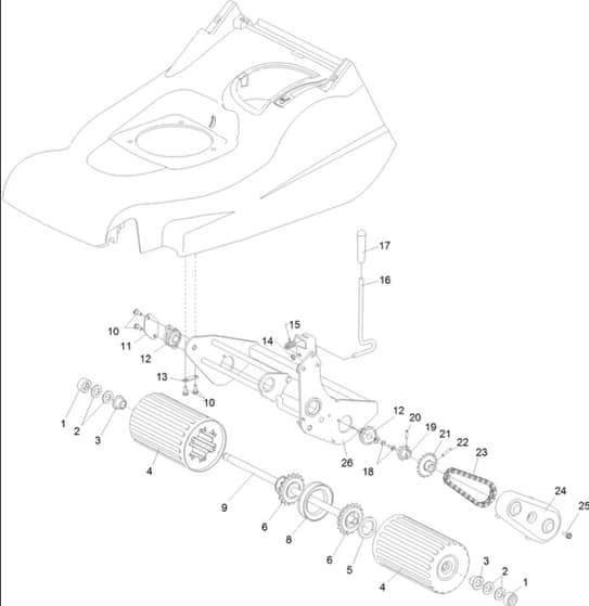 Hayter Harrier 48 AD - 490J (402000000 - 999999999) - Rear Roller Frame
