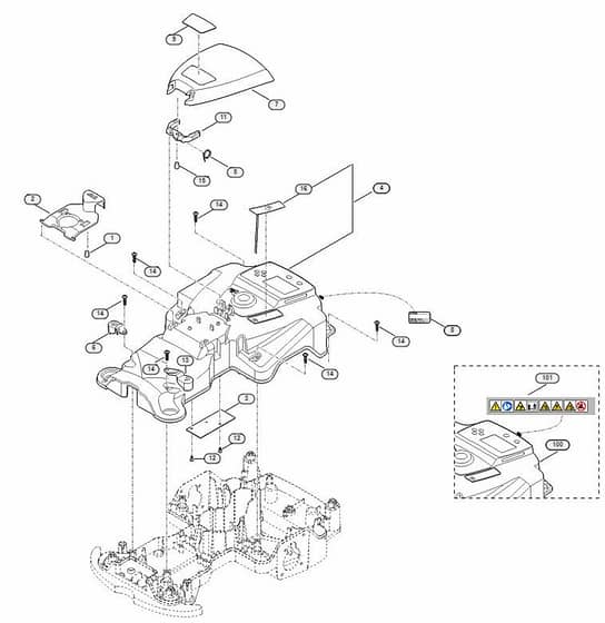Genuine Stihl RMI422.0 P / B - Housing upper part
