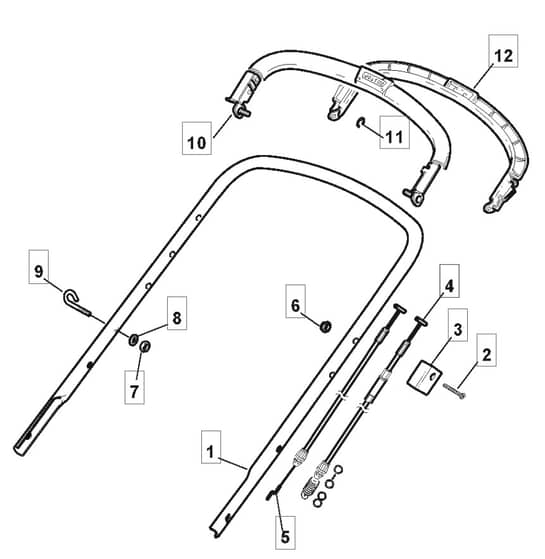 MTF 4820 PD - 2013-2014 - 299482123/MTF - Mountfield Rotary Mower Upper Handle Diagram