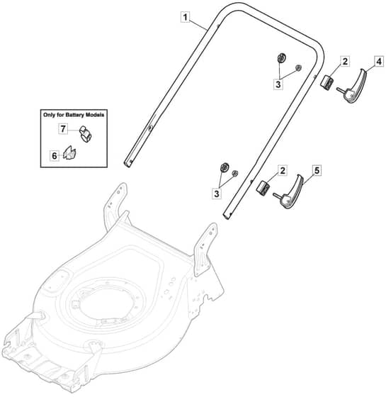 S421 PD - 2019-2020 - 2L0432843/M19 - Mountfield Rotary Mower Lower Handle Diagram
