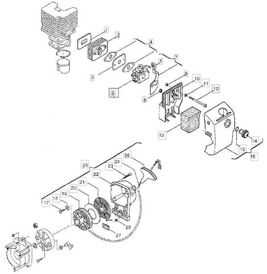 MB 28 - 2006 - 283120000/MOU - Mountfield Brushcutter Recoil Starter Diagram