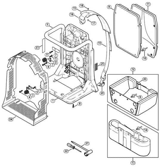 Genuine Stihl SR340 / F - Backplate