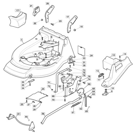 ML5590 PD - 2009 - 292155038/GI - Mountfield Rotary Mower Deck Diagram