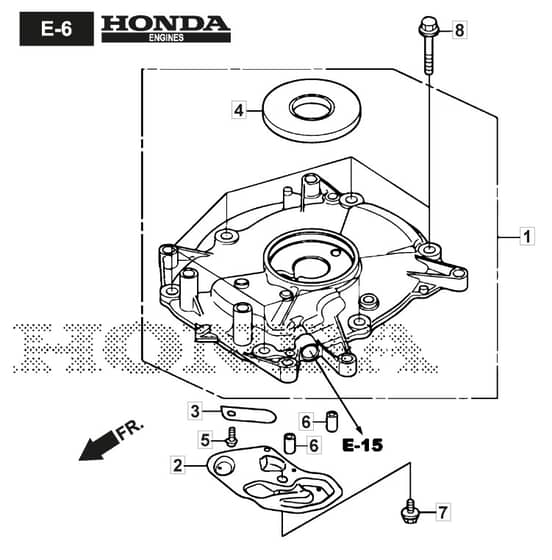 HP425 - 2019-2021 - 2L0431038/M19 - Mountfield Rotary Mower Crankcase Cover Diagram