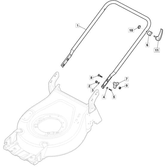 S46 PD Li - 2019-2020 - 2L0487863/M19 - Mountfield Rotary Mower Lower Handle Diagram