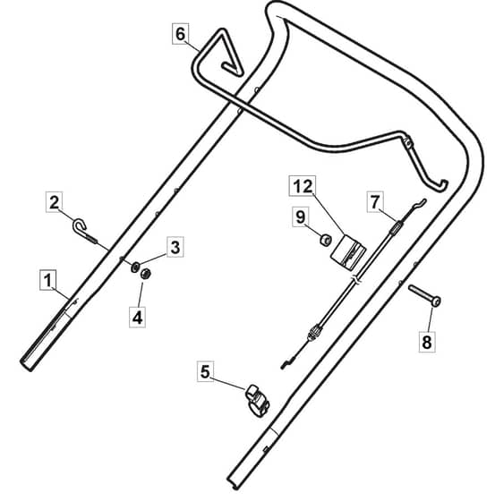 HP45 H - 2016-2017 - 299014633/BQ - Mountfield Rotary Mower Upper Handle Diagram