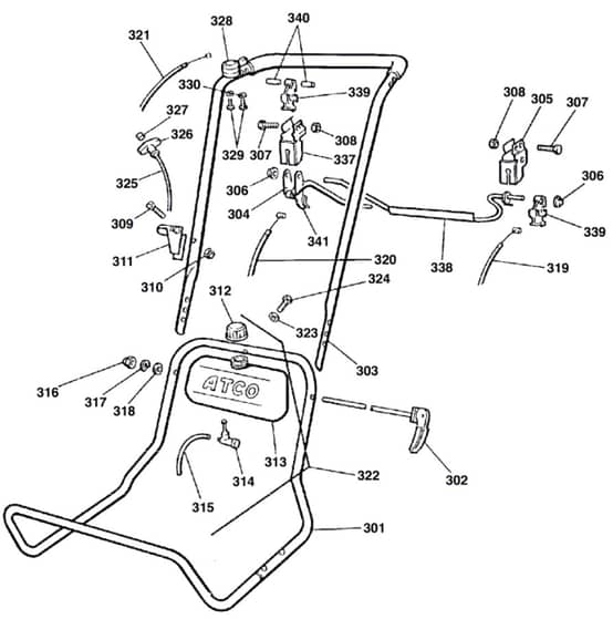 Atco Club B17 - F016L80391 - Handle Assembly