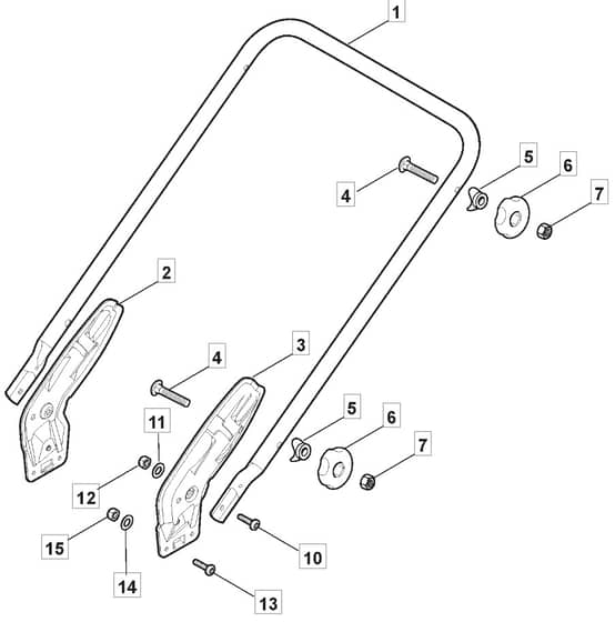 MLF 4845 TR - 2010 - 294482043/MFR - Mountfield Rotary Mower Lower Handle Diagram