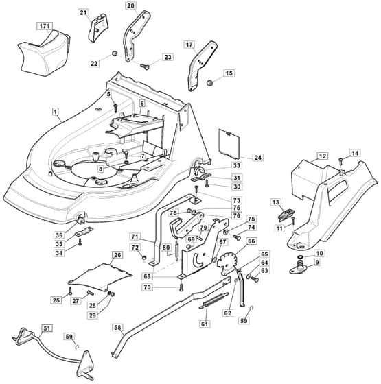 AL511 PD - 2013-2014 - 292155043/M13 - Mountfield Rotary Mower Height Adjusting Diagram