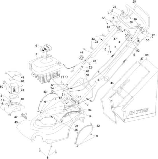 Hayter Harrier 41 ES VS - 412H (412H313000001 - 412H313999999) - Upper Mainframe