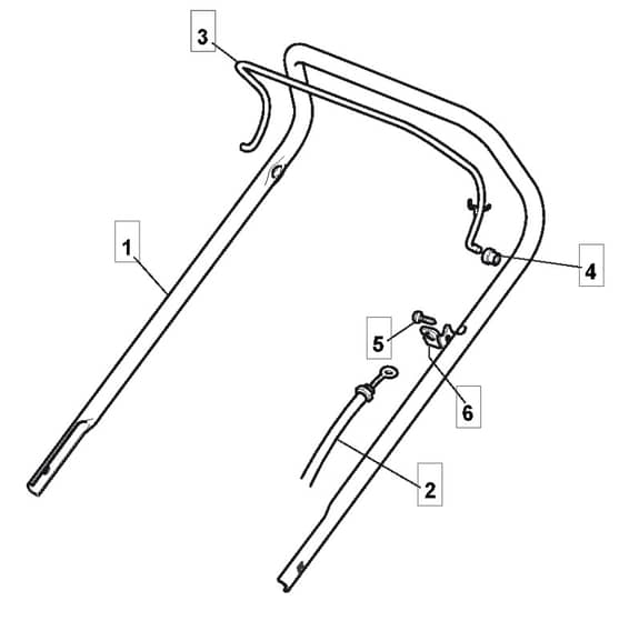HP425 - 2011-2013 - 294434038/M10 - Mountfield Rotary Mower Upper Handle Diagram