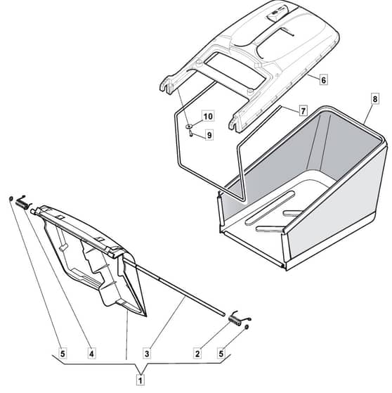 S464 PD - 2010-2013 - 299483043/M10 - Mountfield Rotary Mower Grass Bag Diagram