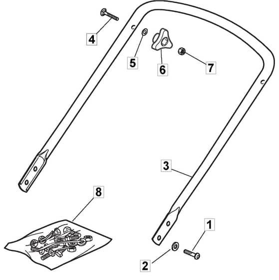 HP180 - 2013-2014 - 299174623/SF - Mountfield Rotary Mower Lower Handle Diagram