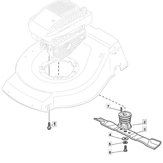 S421R PD - 2014-2018 - 299439043/M14 - Mountfield Rotary Mower Blade Diagram