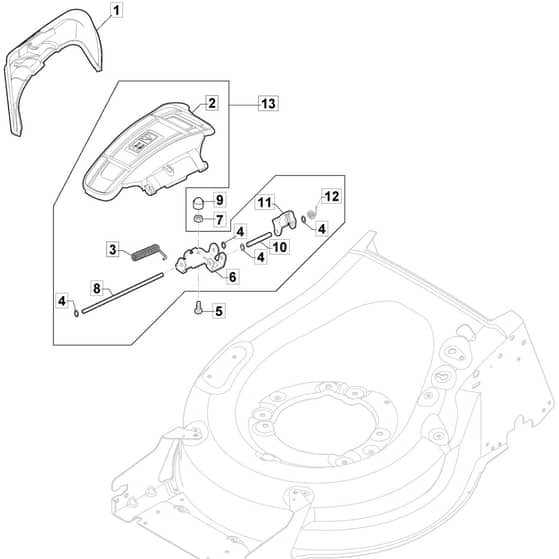 S481 HP - 2019-2020 - 294501843/M19 - Mountfield Rotary Mower Ejection Guard Diagram