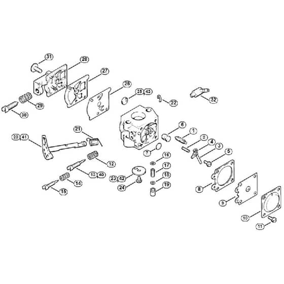 Genuine Stihl 009 / T - Carburetor WT-29 (12.87)