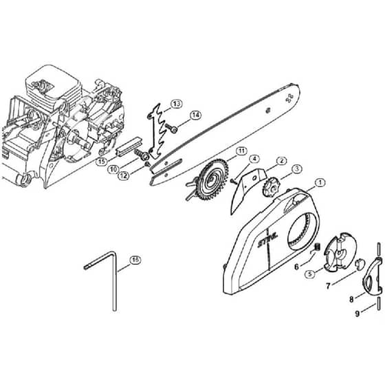Genuine Stihl 017 C / E - Quick Chain tensioner